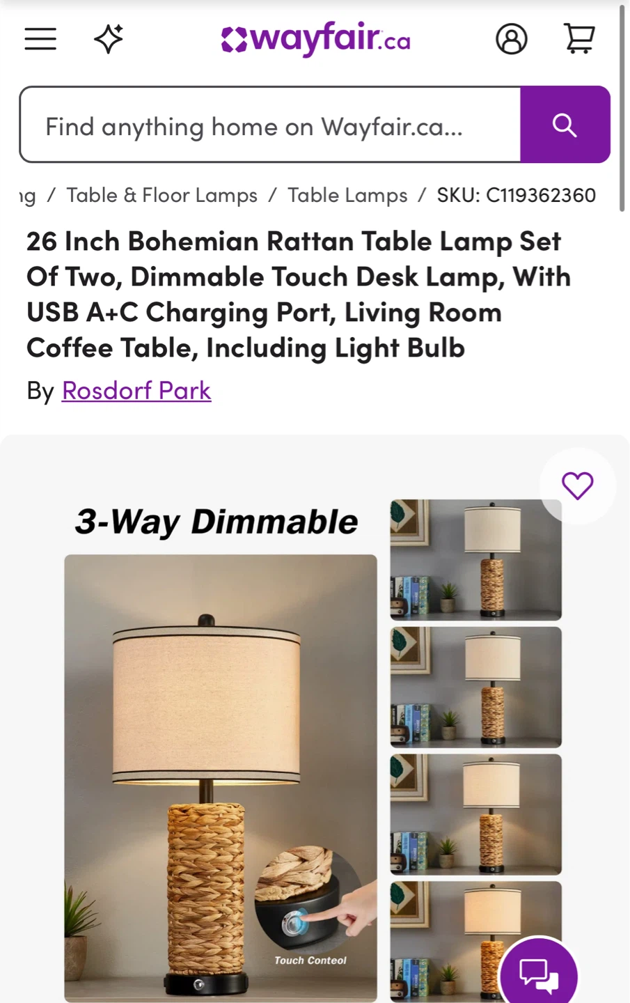 Rosdorf Park 26 Inch Bohemian Rattan Table Lamp Set of 2 - photo 5