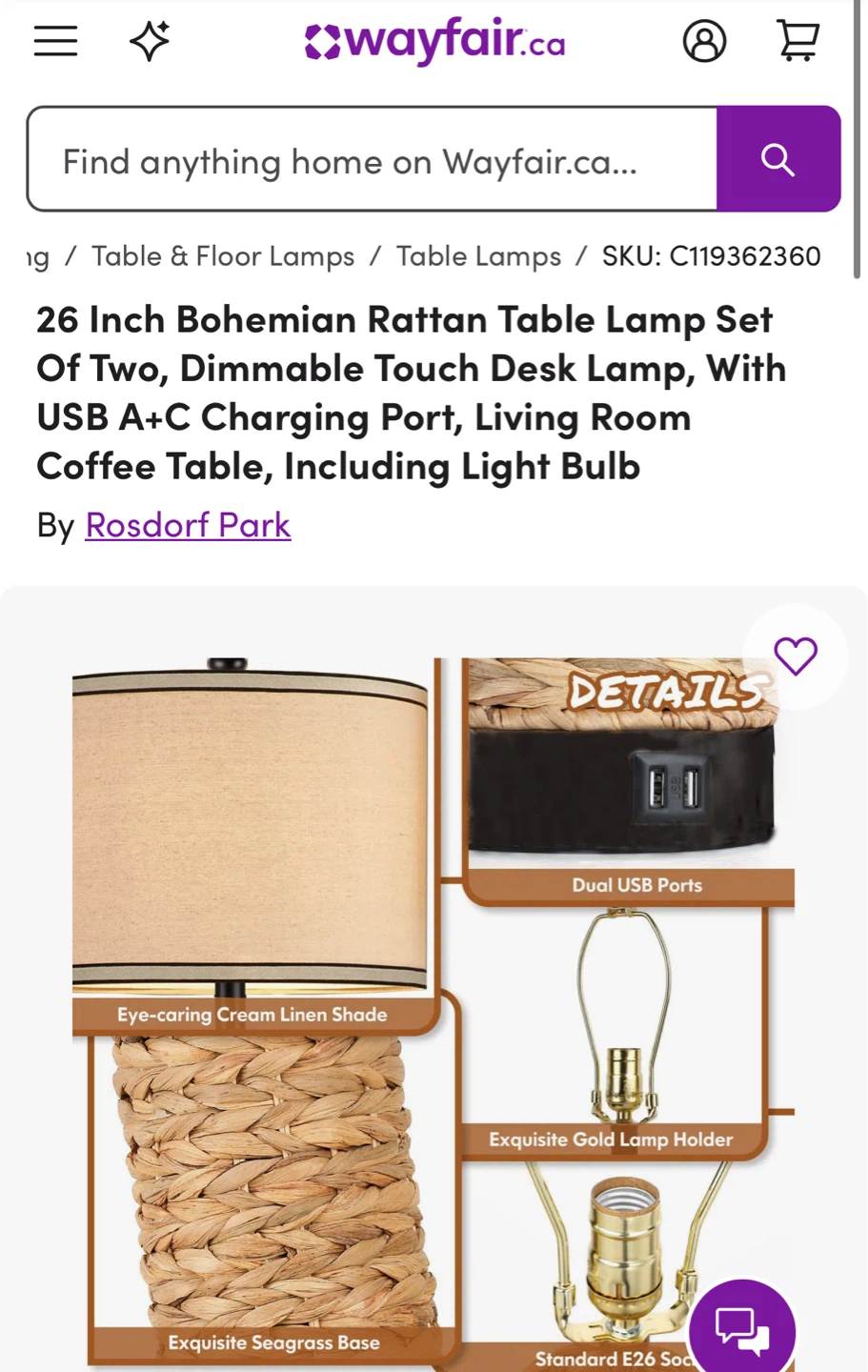 Rosdorf Park 26 Inch Bohemian Rattan Table Lamp Set of 2 - photo 3