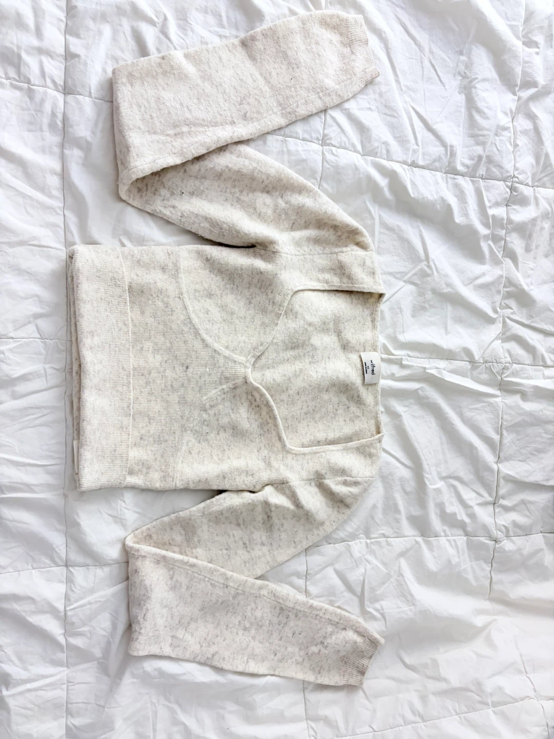 Aritzia Wilfred Cream Speckled Knit Sweater XS