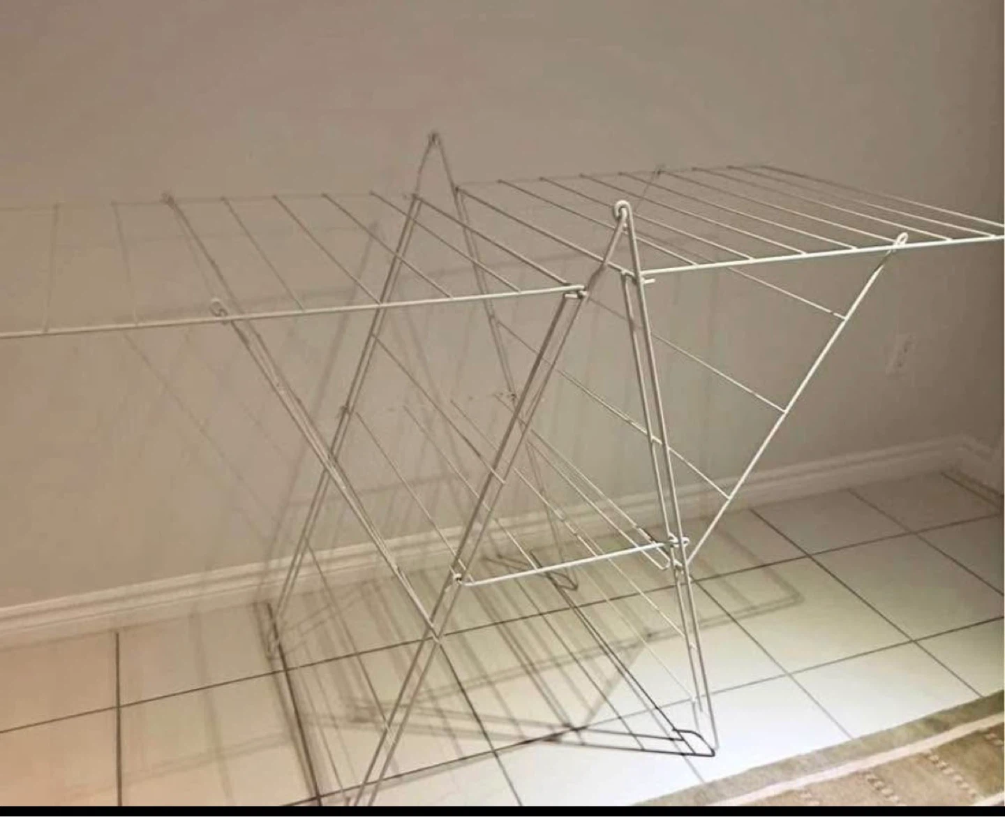 White Foldable Clothes Drying Rack - photo 5