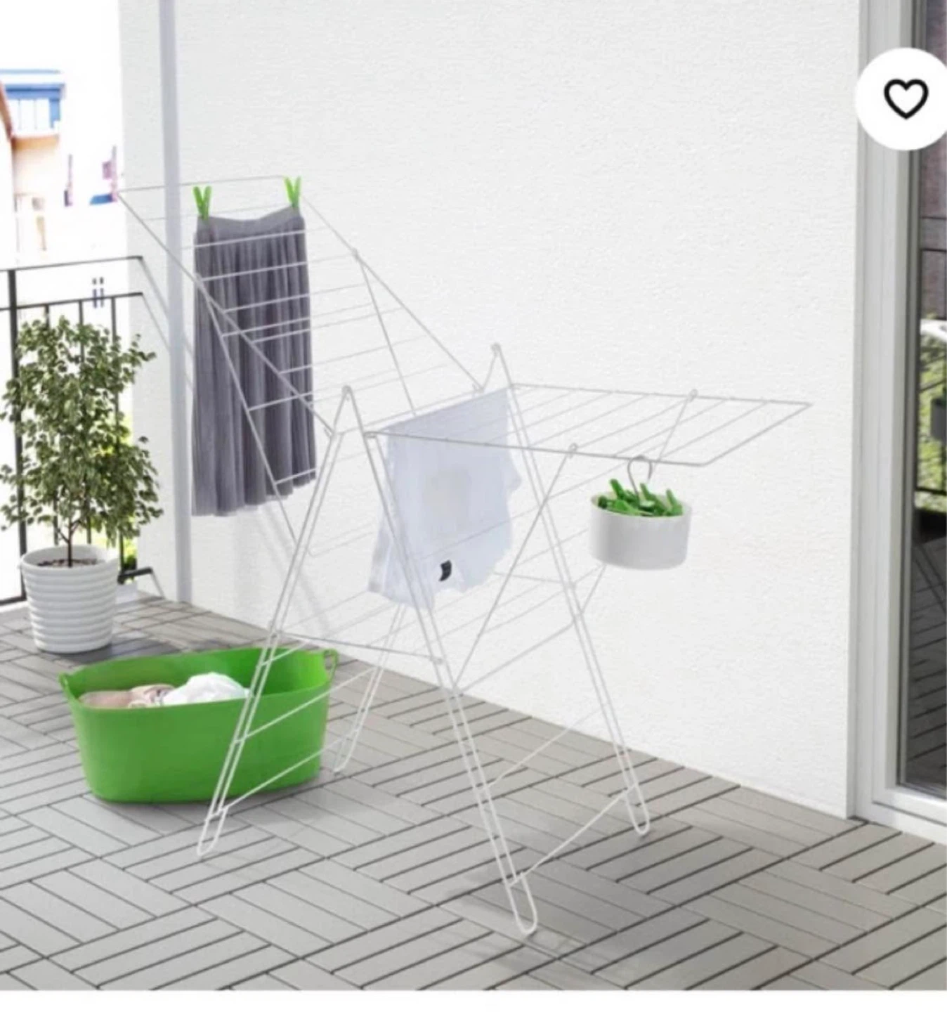 White Foldable Clothes Drying Rack - photo 2