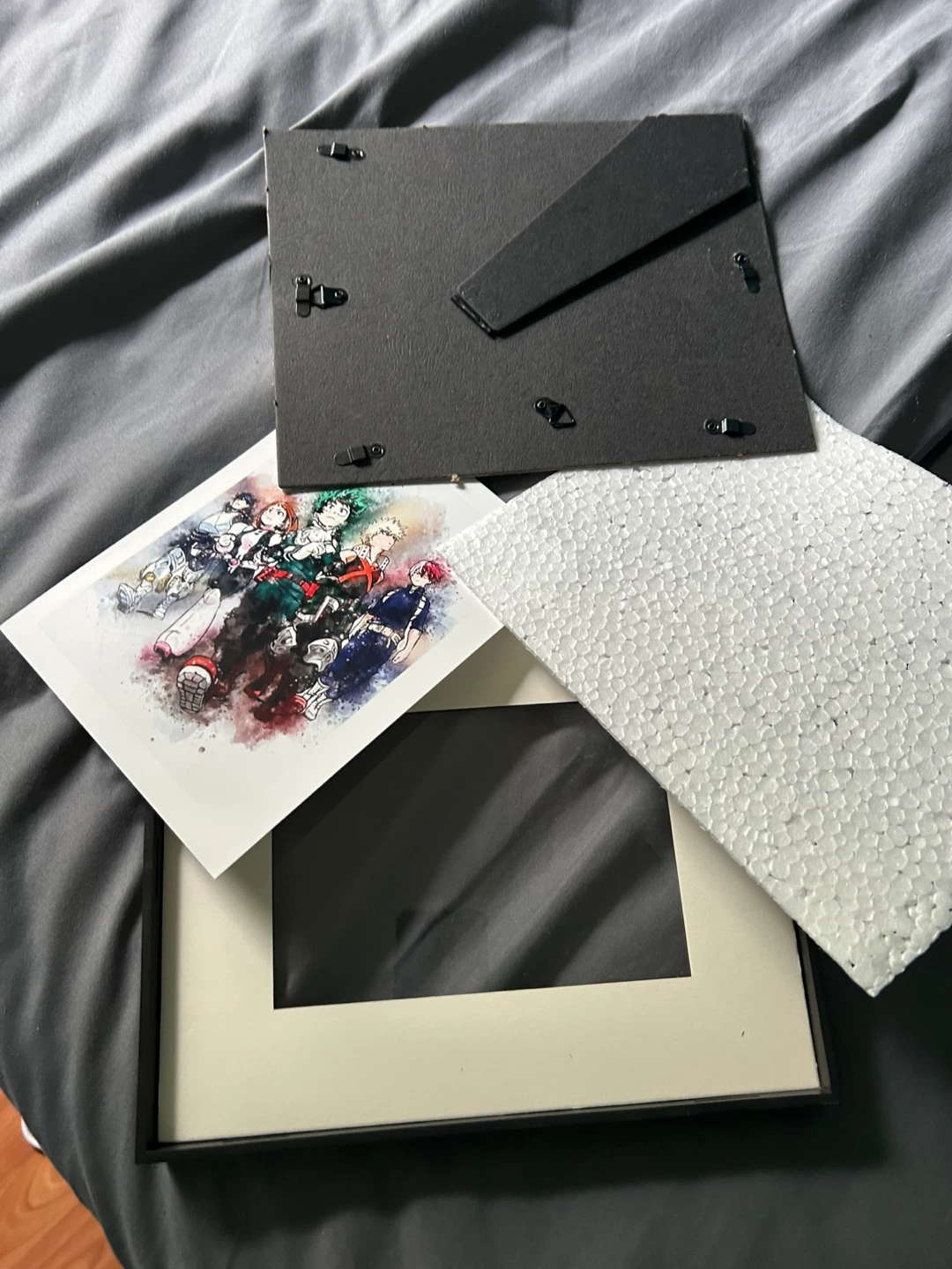 Anime Set - 6 Black 8x10 Frames + Extra Prints - MHA and HAIKYUU - photo 5
