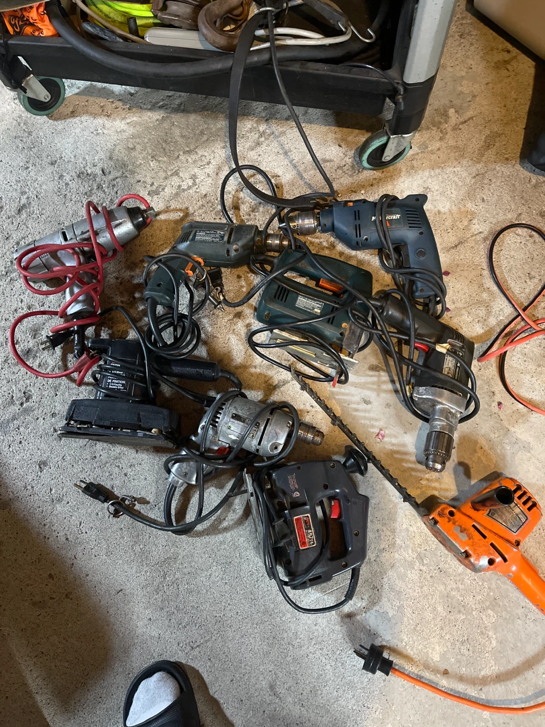 Assorted Power Tools: Drills, Sander, Jigsaw, Trimmer