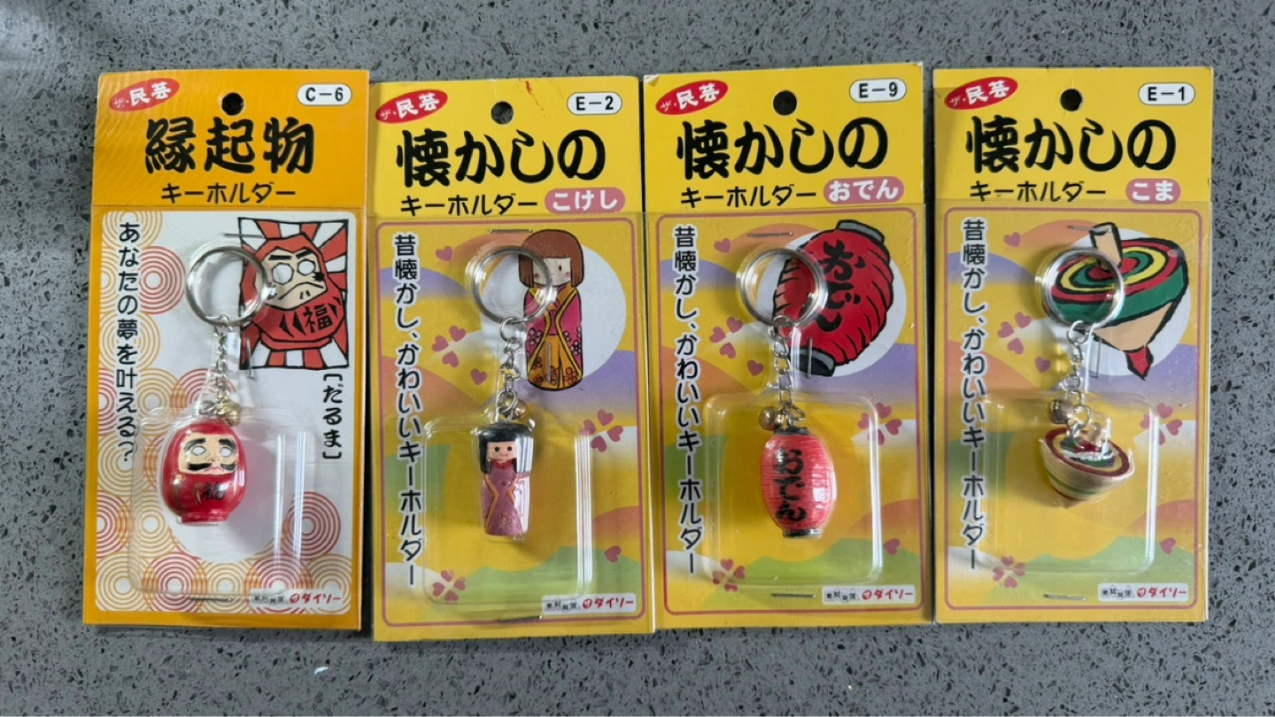 Set of 4 Japanese Traditional Keychain Charms 2 for $5