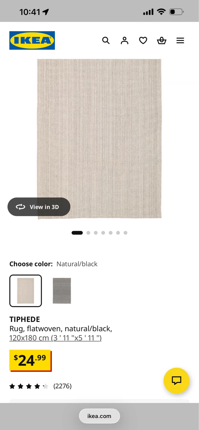 IKEA Rug 120x180 cm Natural/Black - photo 3