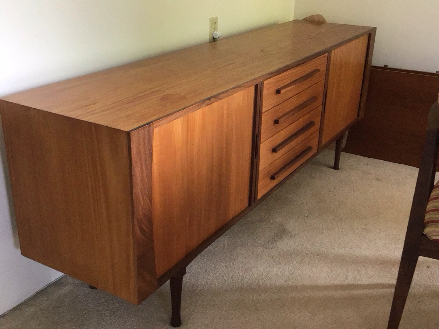 Mid-Century Modern Teak Sideboard with Drawers and Doors - photo 4