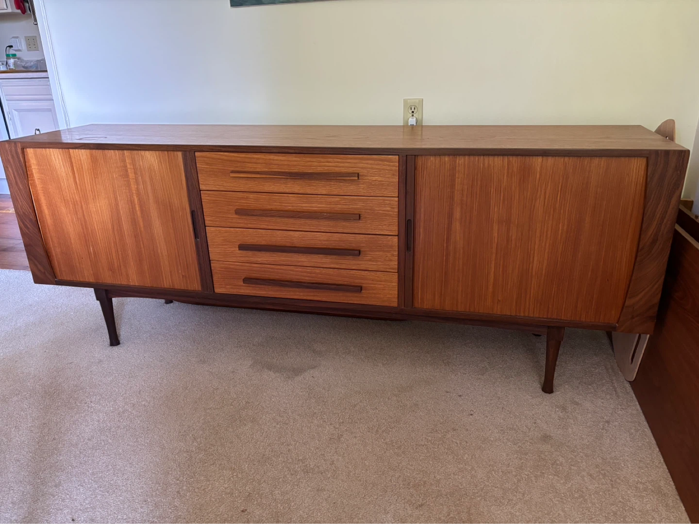 Mid-Century Modern Teak Sideboard with Drawers and Doors