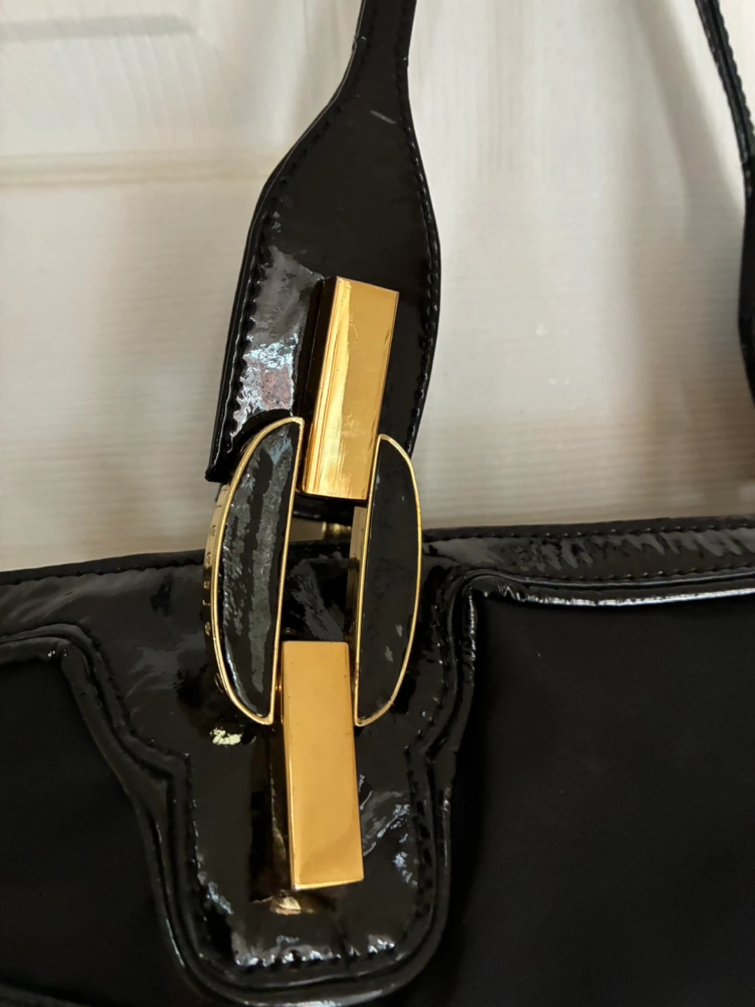 Treesje Designer Black Nylon/Leather Tote Bag - photo 3