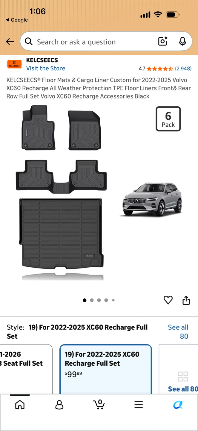 New Volvo XC60 Recharge 22-25 All Weather Floor Liners - photo 5