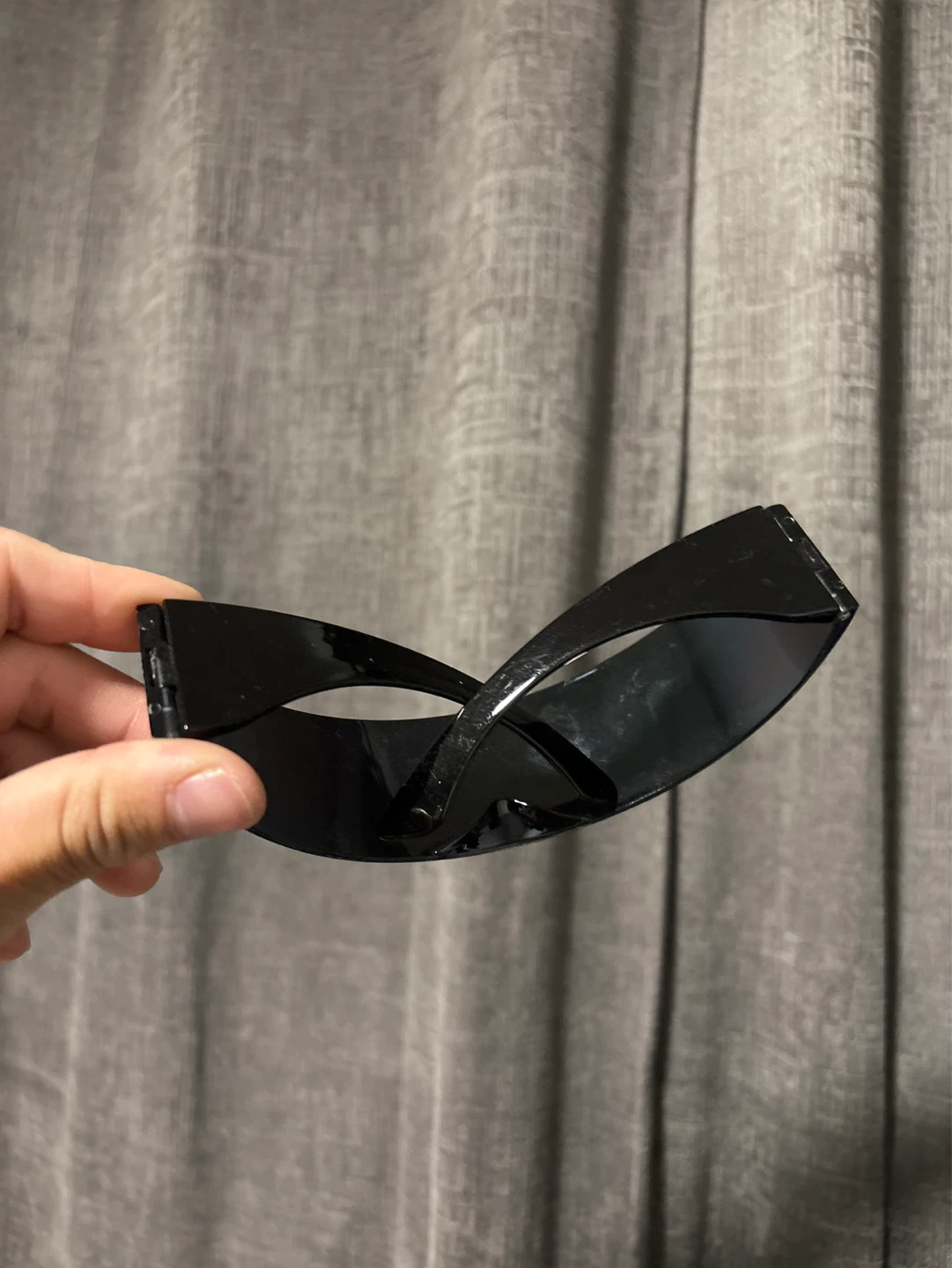 Black Futuristic Reflective Visor Rave Sunglasses - photo 2