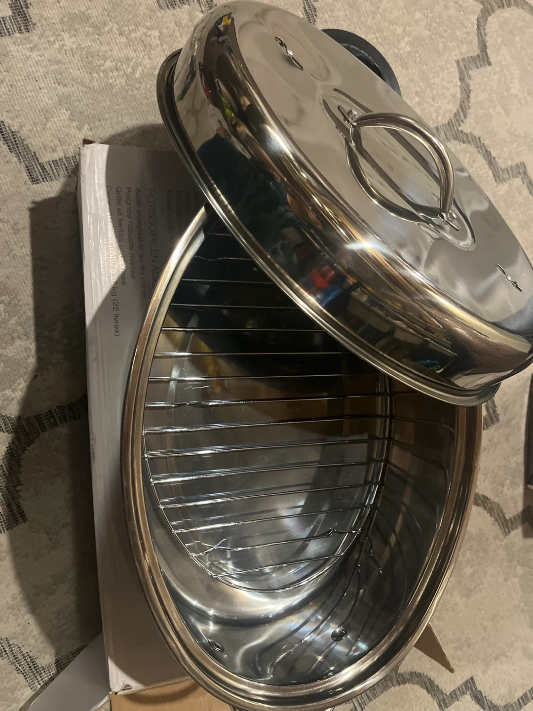 Essential Needs Stainless Steel Roasting Pan with Lid - photo 2