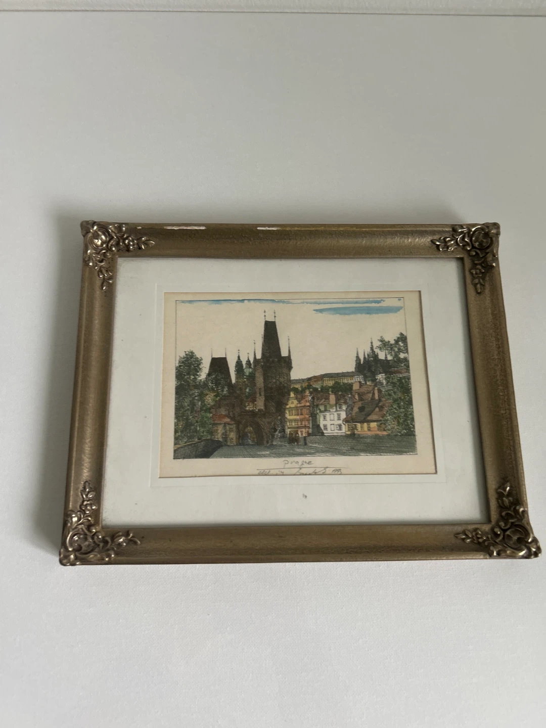 Framed Vintage Print of Prague Tower - photo 5