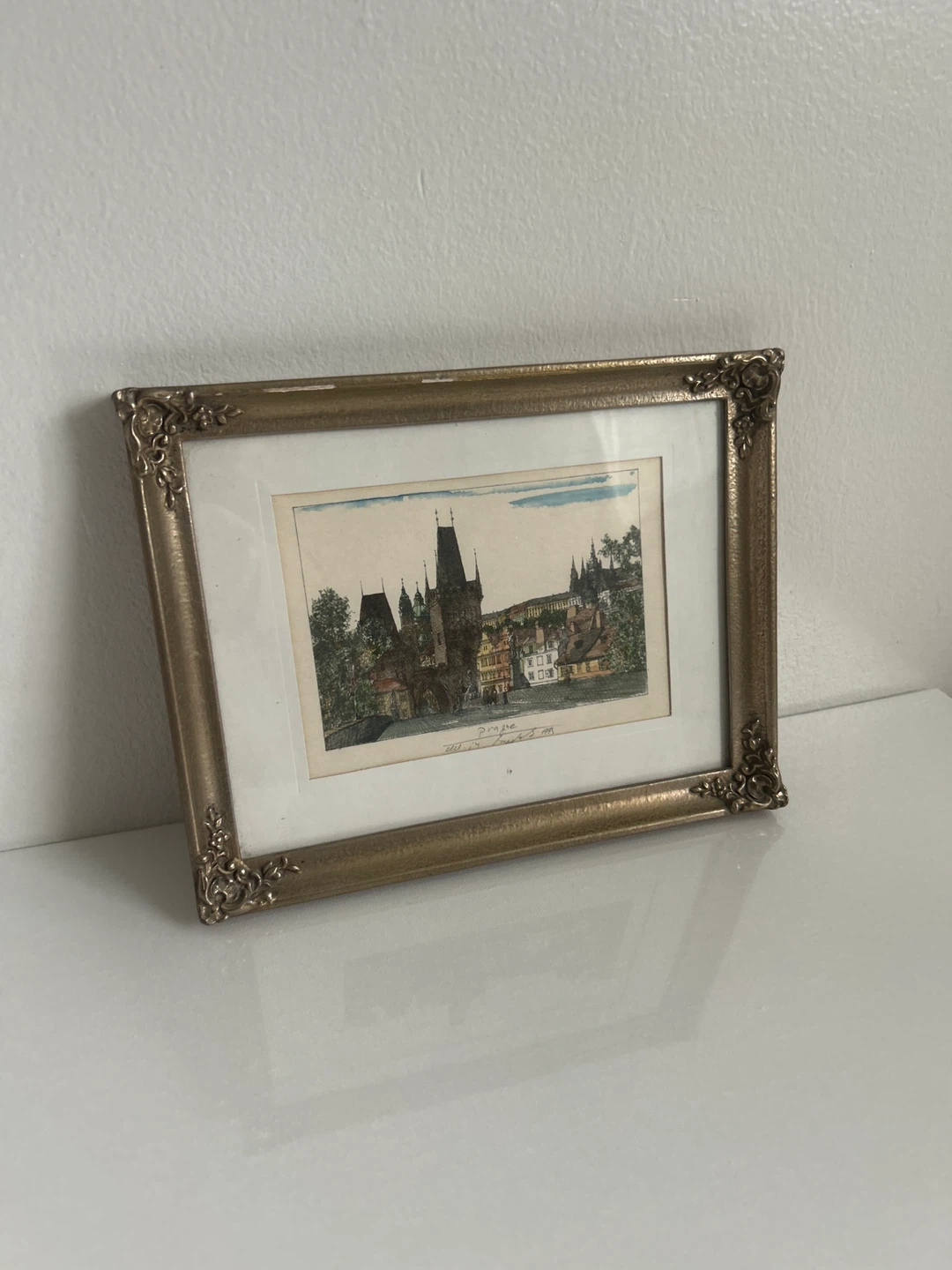 Framed Vintage Print of Prague Tower
