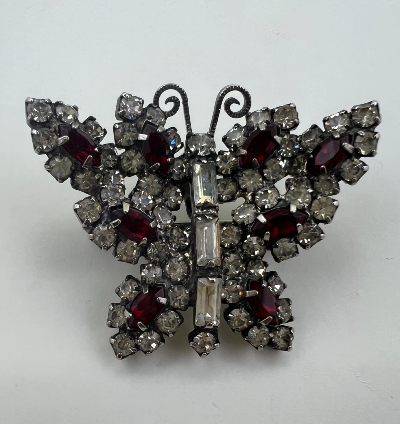 Vintage Rhinestone Butterfly Brooch Pendant Combo