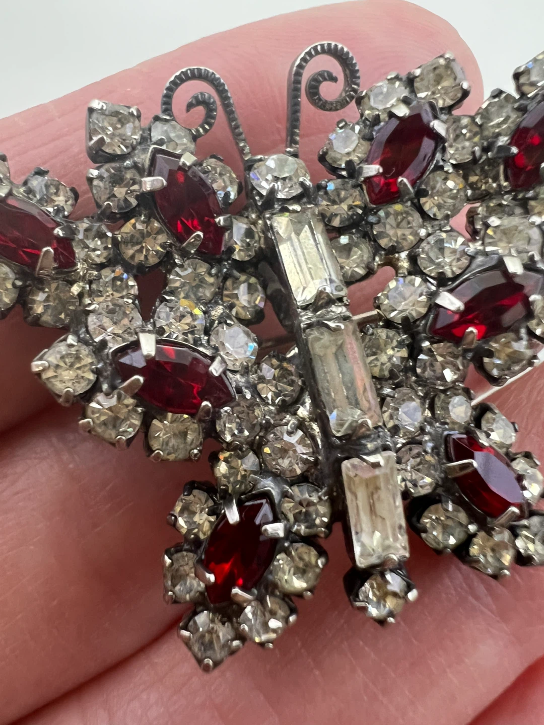 Vintage Rhinestone Butterfly Brooch Pendant Combo - photo 4