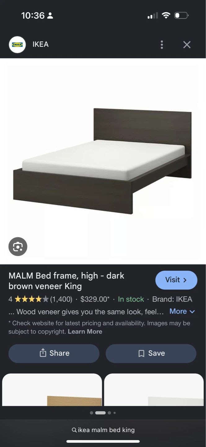 IKEA MALM King Size Bed Frame + Hybrid Mattress - photo 2