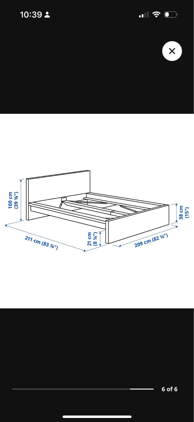 IKEA MALM King Size Bed Frame + Hybrid Mattress