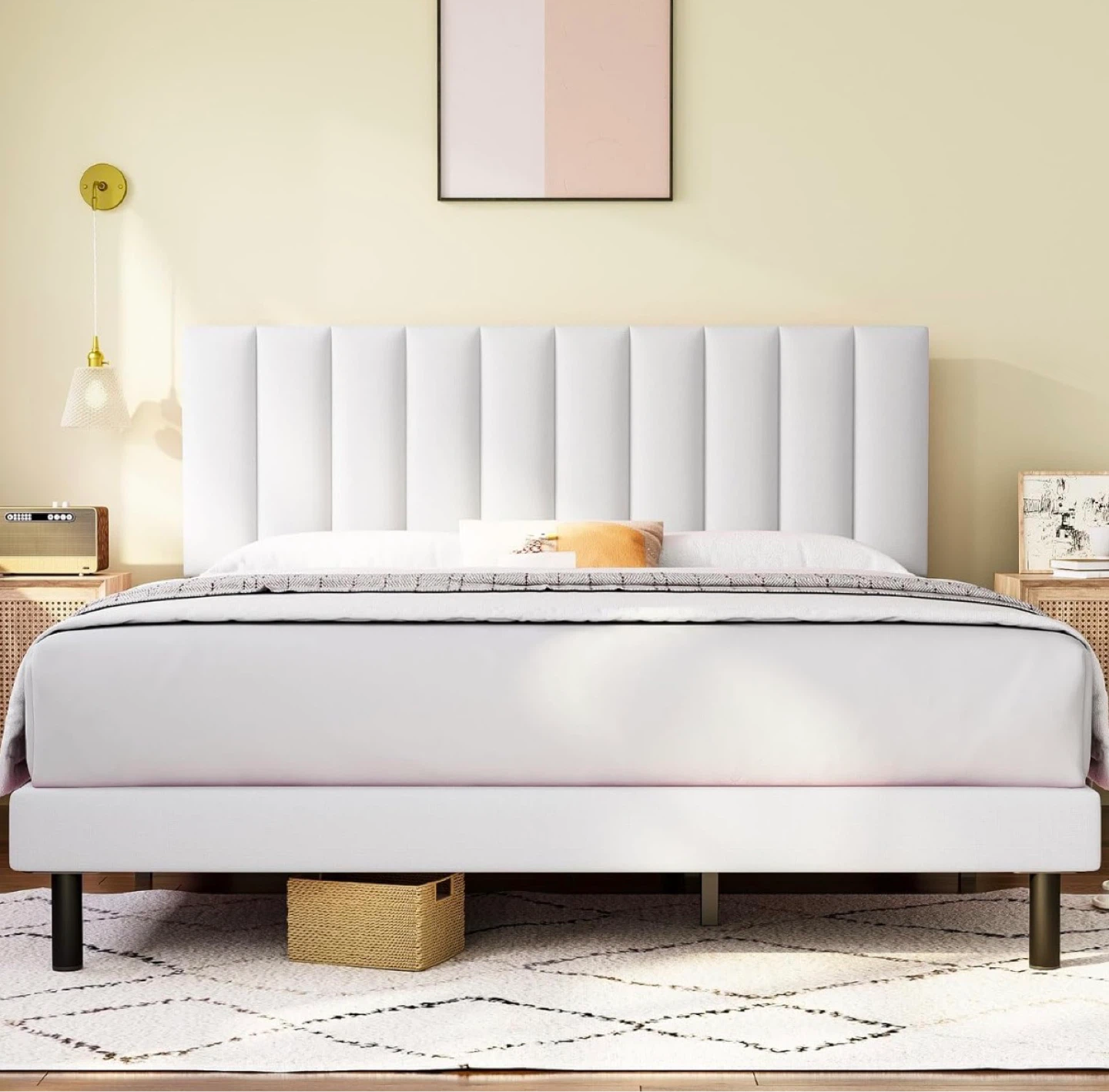 Upholstered Platform Queen Bed Frame