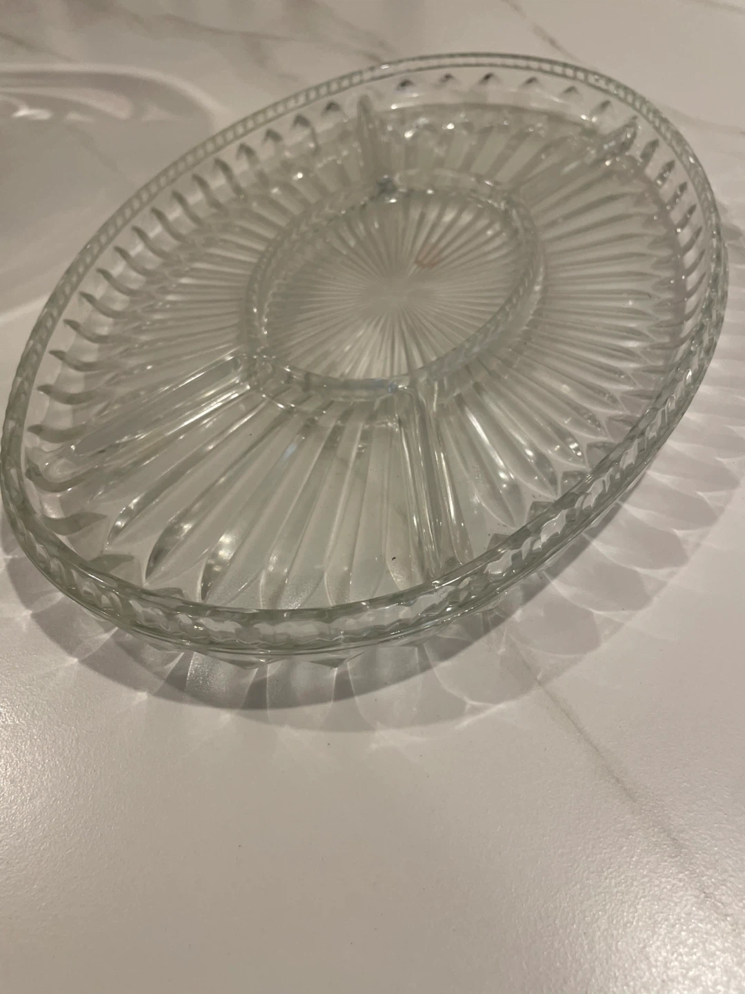 Glass Divided Serving Platter