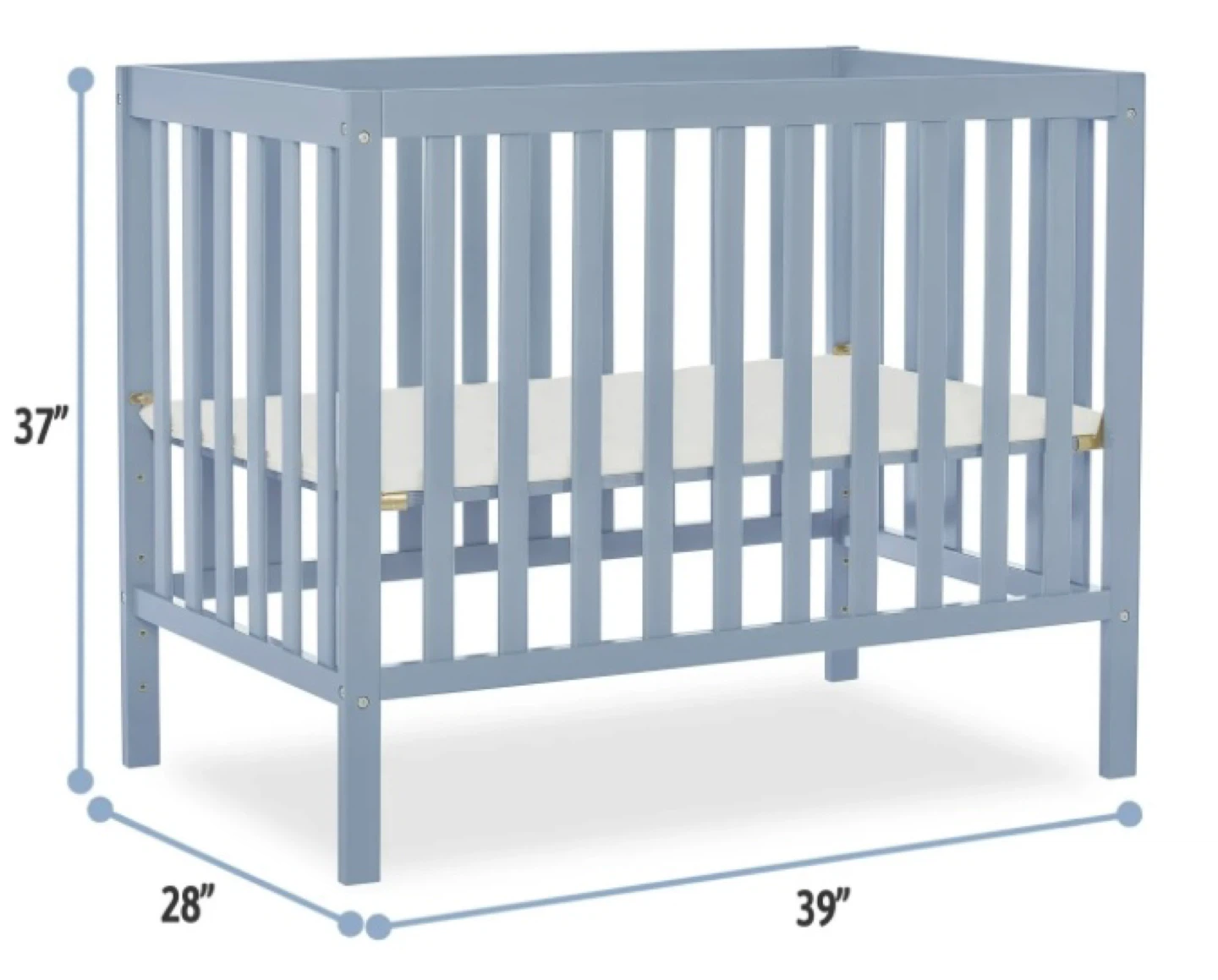 4-in-1 Convertible Mini Crib and Mattress for Sale - photo 5
