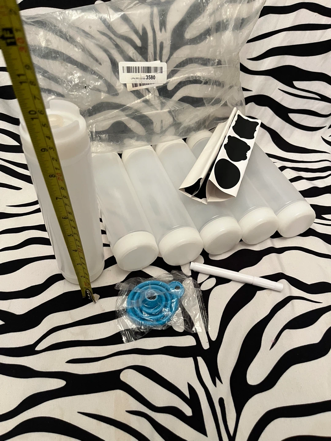 🥗 Set of 6 Condiment Squeeze Bottles with funnel and labels 🍔 - photo 5