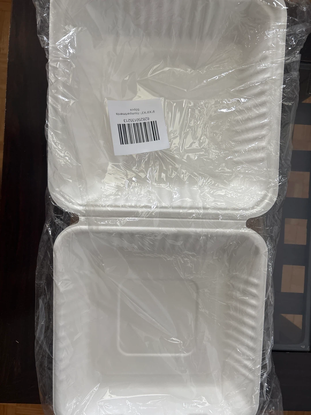 9" X 9" X 3" 1-Compartment Food Containers - 50 pcs