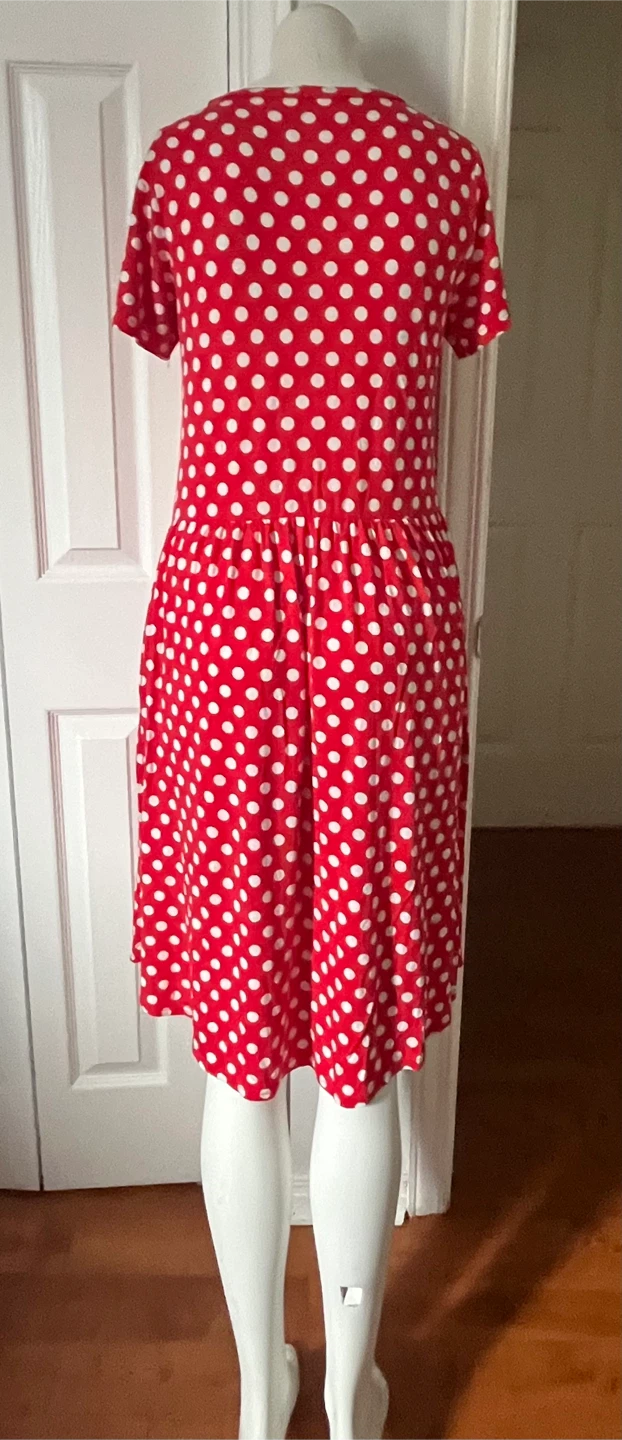 Red Polka Dot Dress with Pockets size small - photo 4