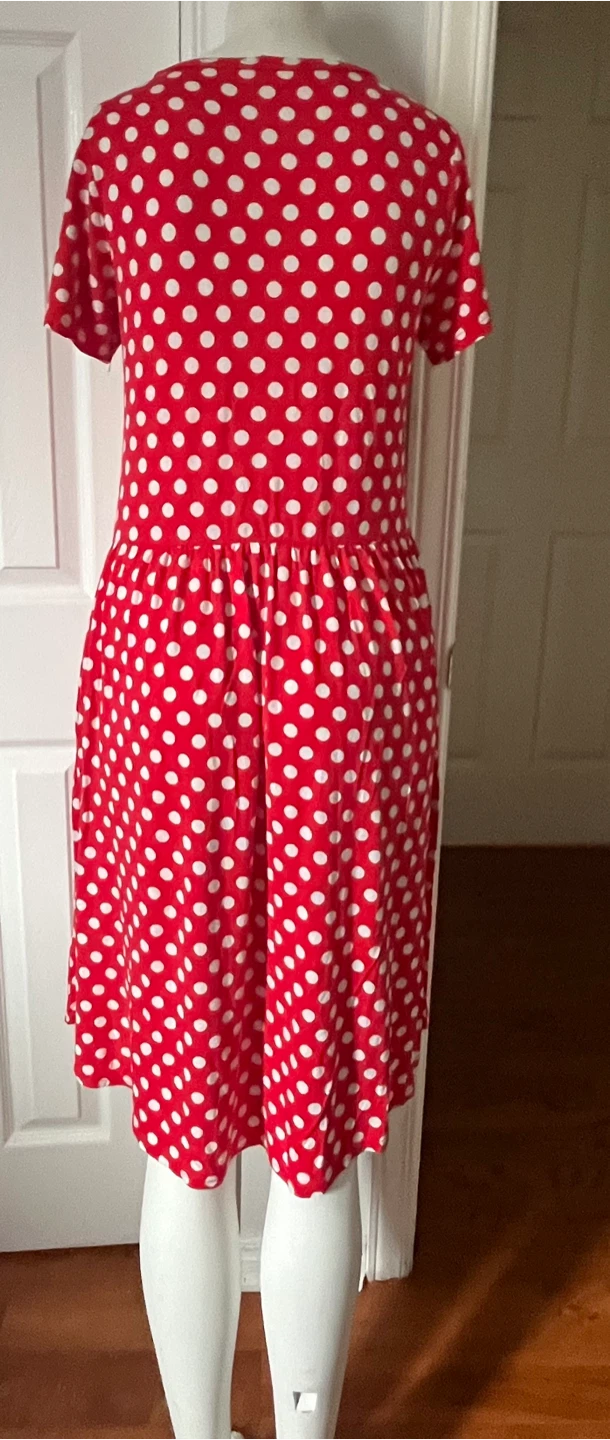 Red Polka Dot Dress with Pockets size small