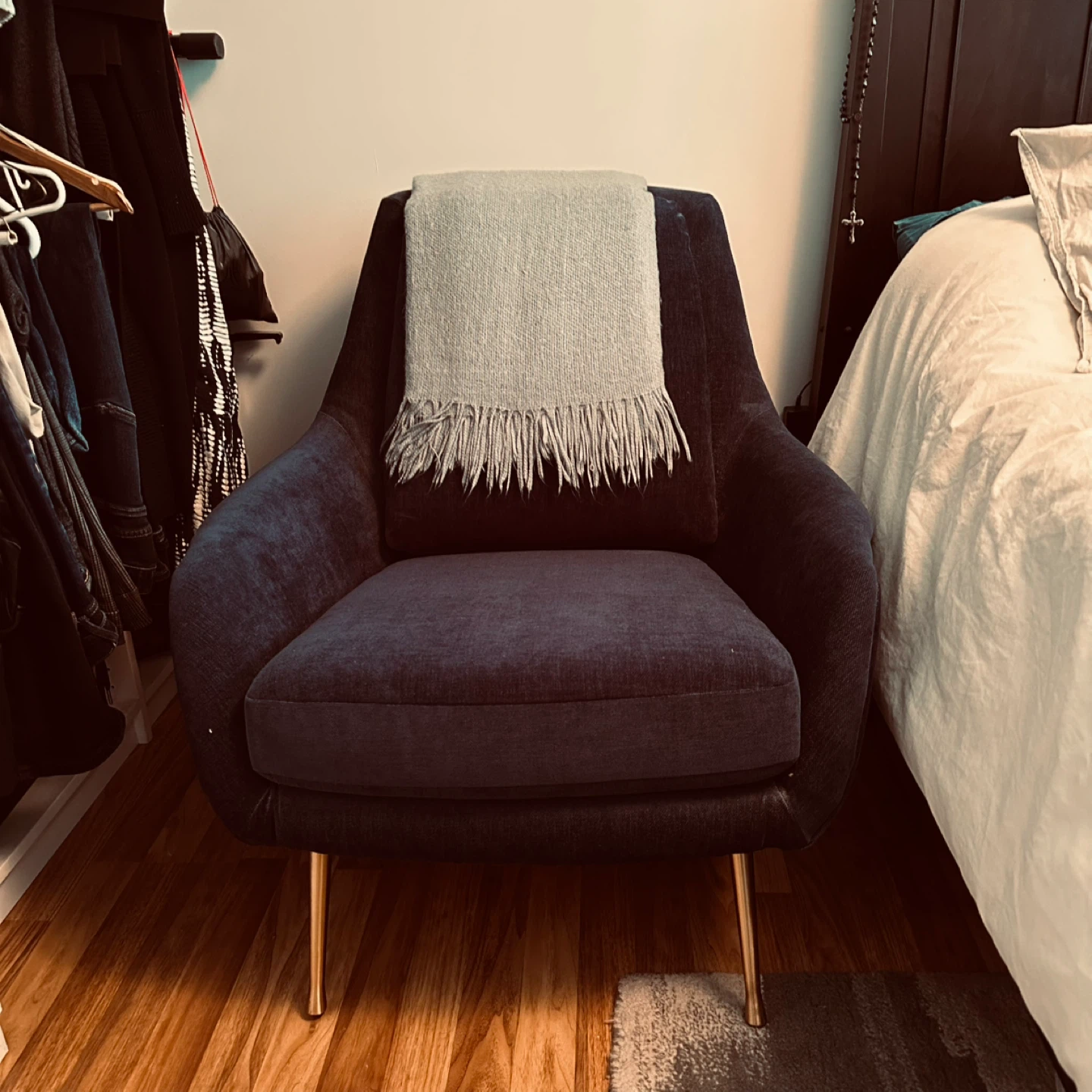 West Elm Mid-Century Chair - Ink Blue