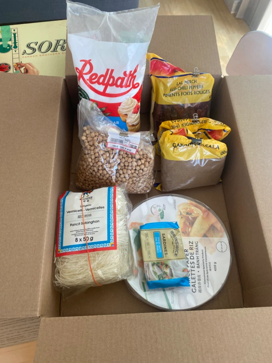 Redpath Sugar, Vermicelli, and other groceries