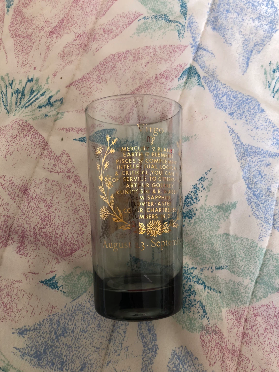 Antique Art Deco Virgo Astrology Glass - photo 2