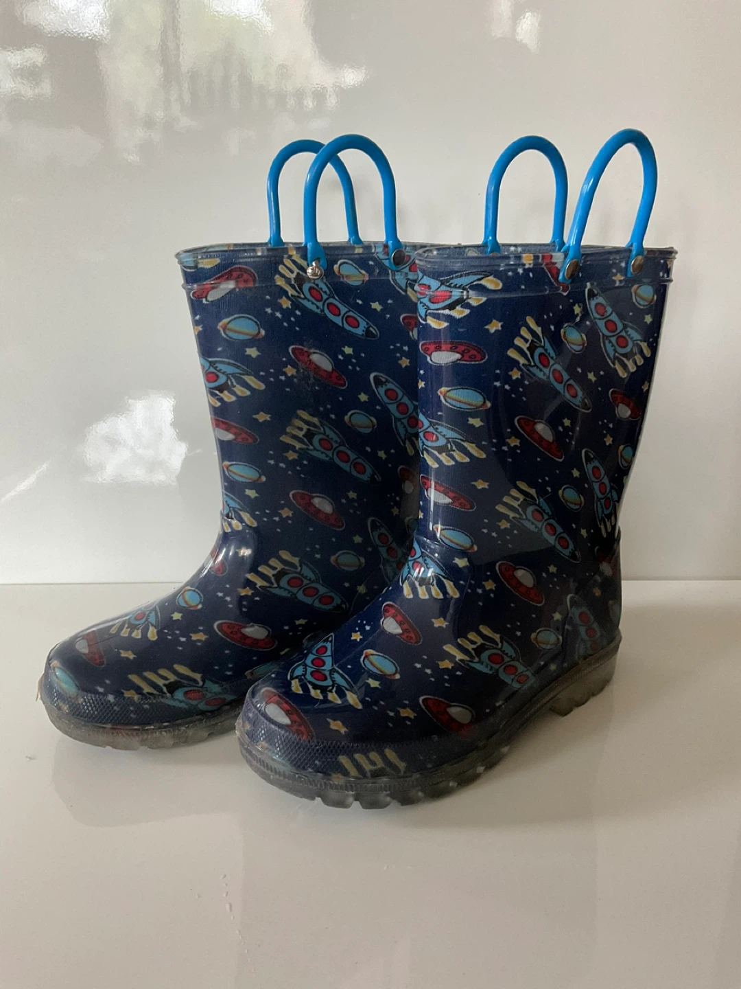 Kids' Blue Space Rain Boots