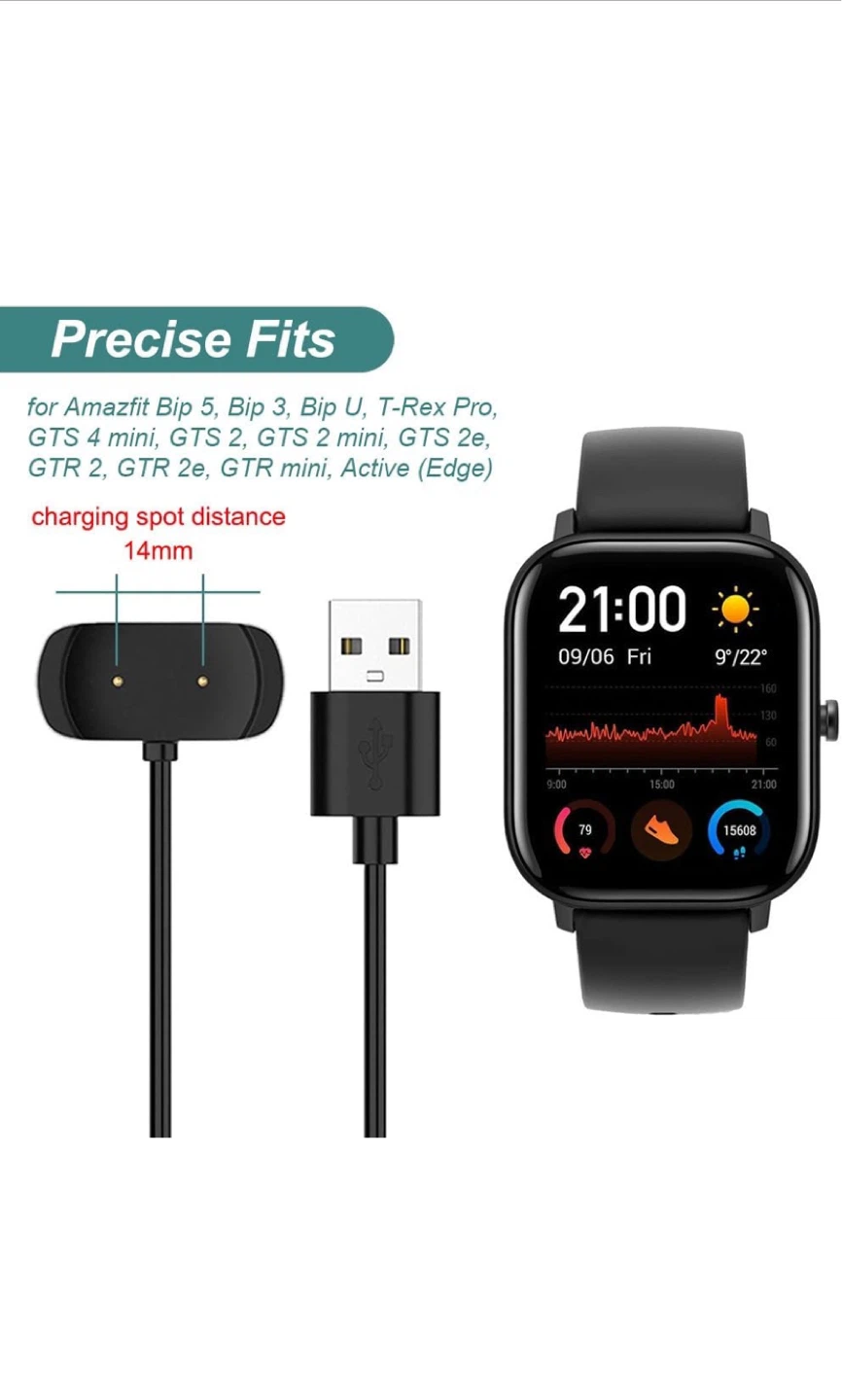 Charger Cable for Amazfit Bip 5, Bip 3, Bip U, - photo 4