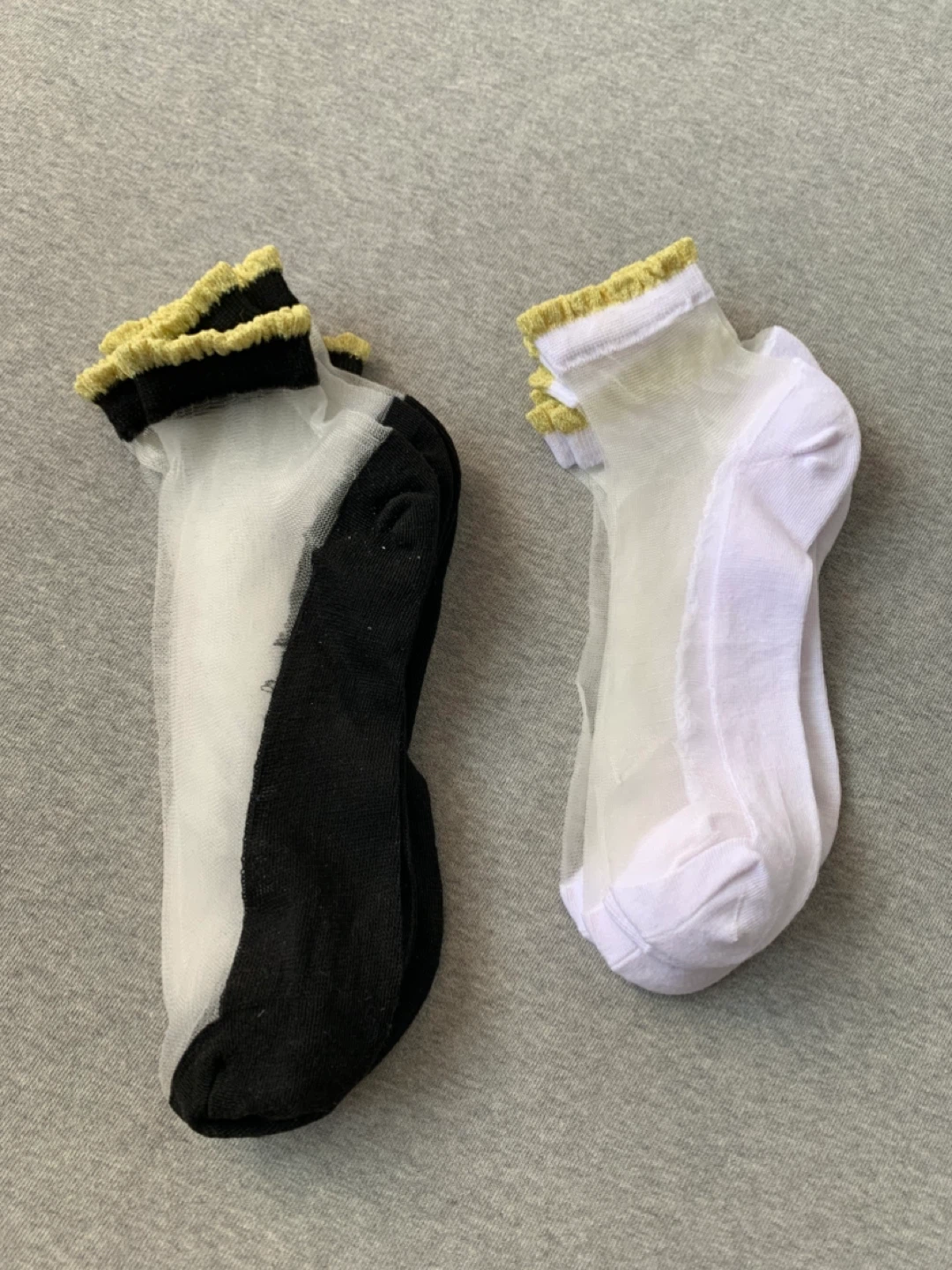 Sheer Top Black, White & Butterfly Socks (7 pairs)