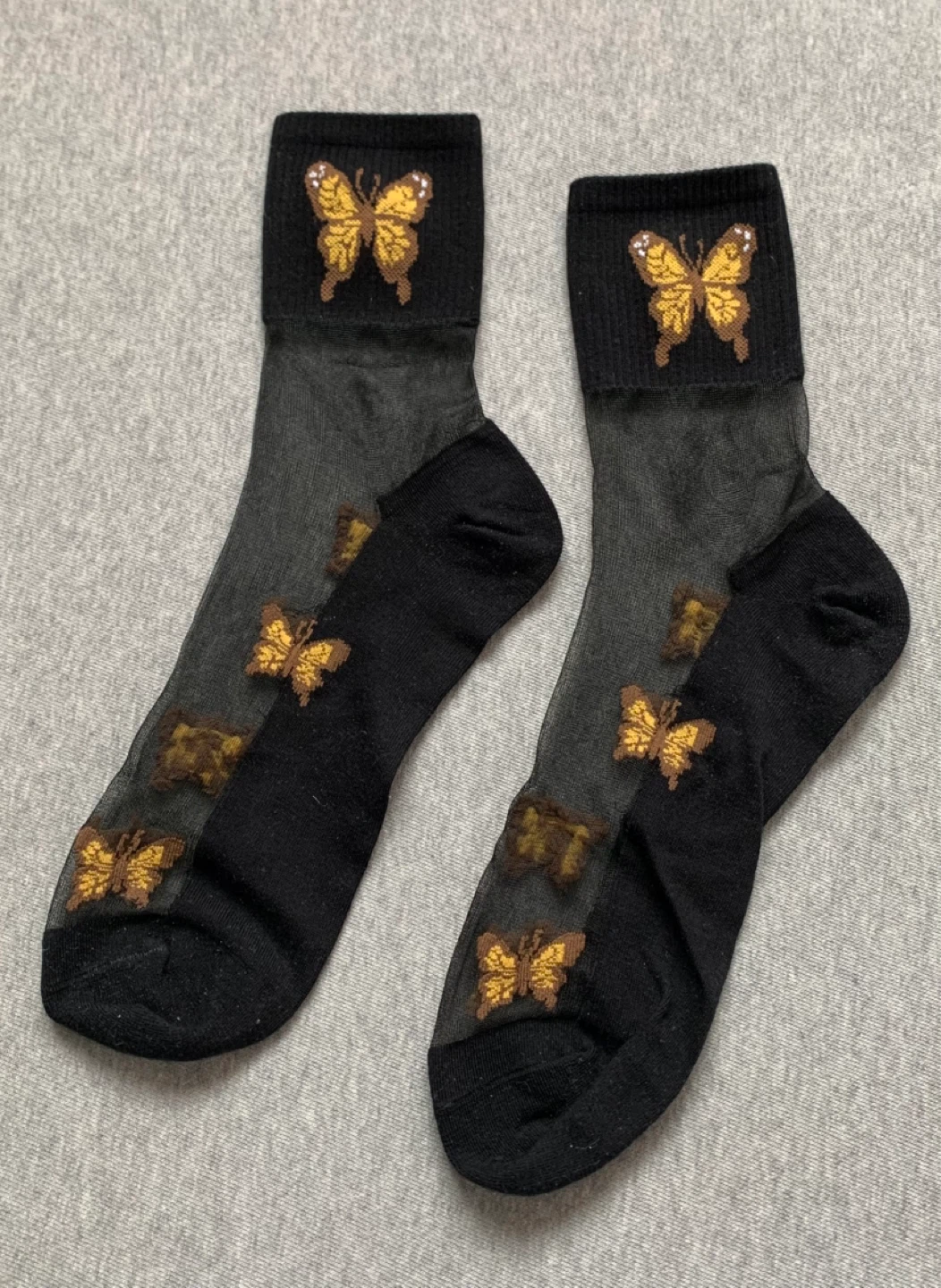 Sheer Top Black, White & Butterfly Socks (7 pairs) - photo 2