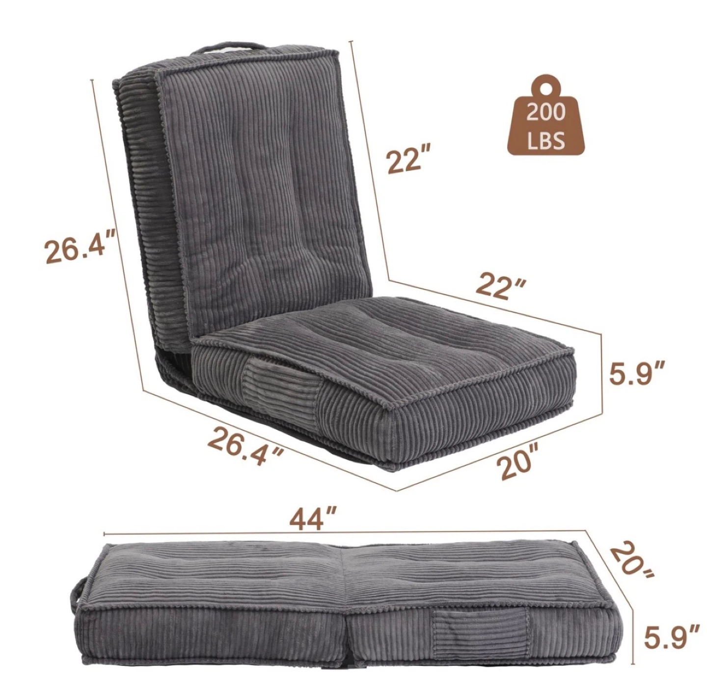 Adjustable Floor Chair with Backrest - photo 2