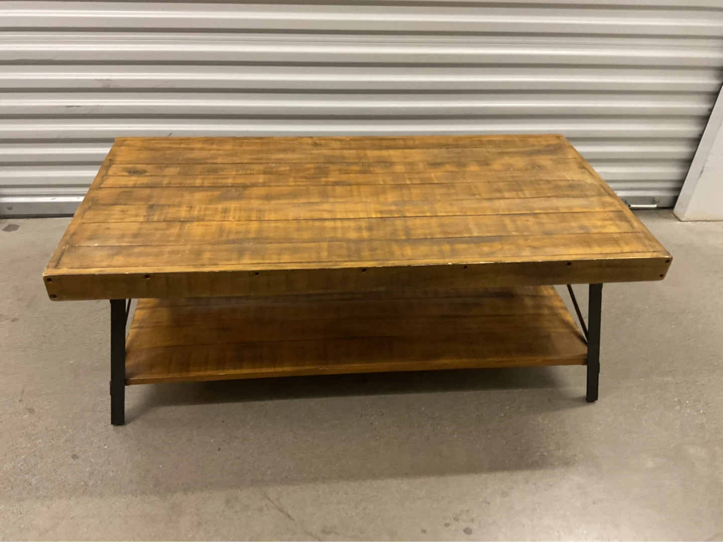 Rustic Wood Coffee Table with Shelf