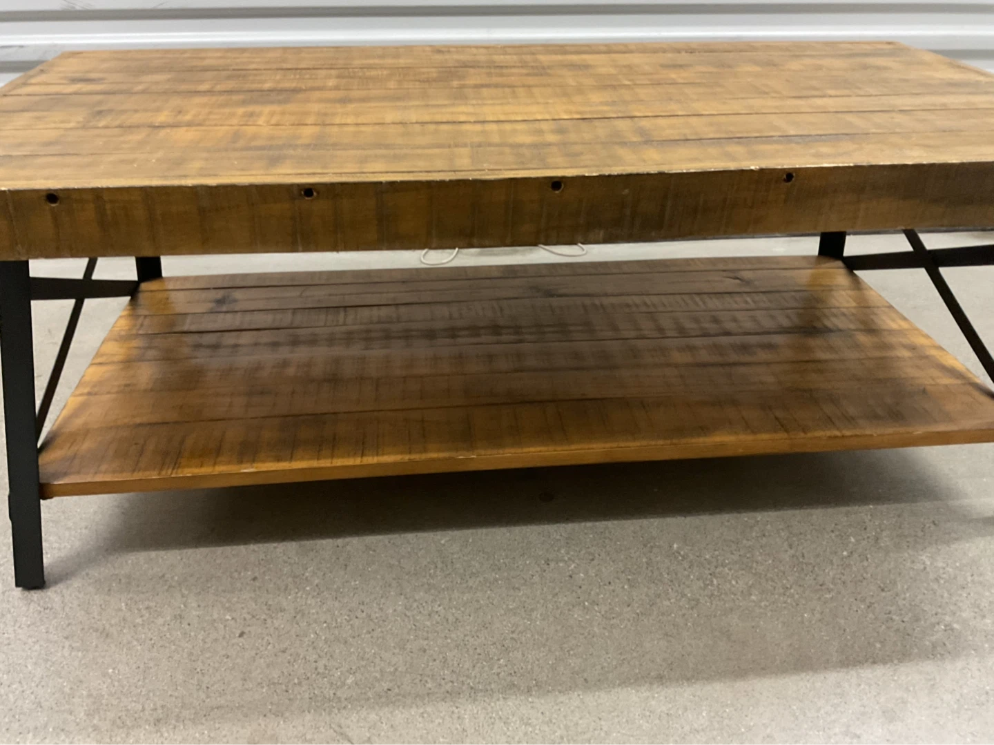 Rustic Wood Coffee Table with Shelf - photo 4