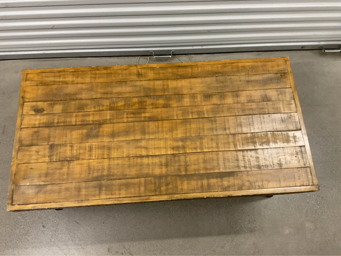 Rustic Wood Coffee Table with Shelf - photo 2