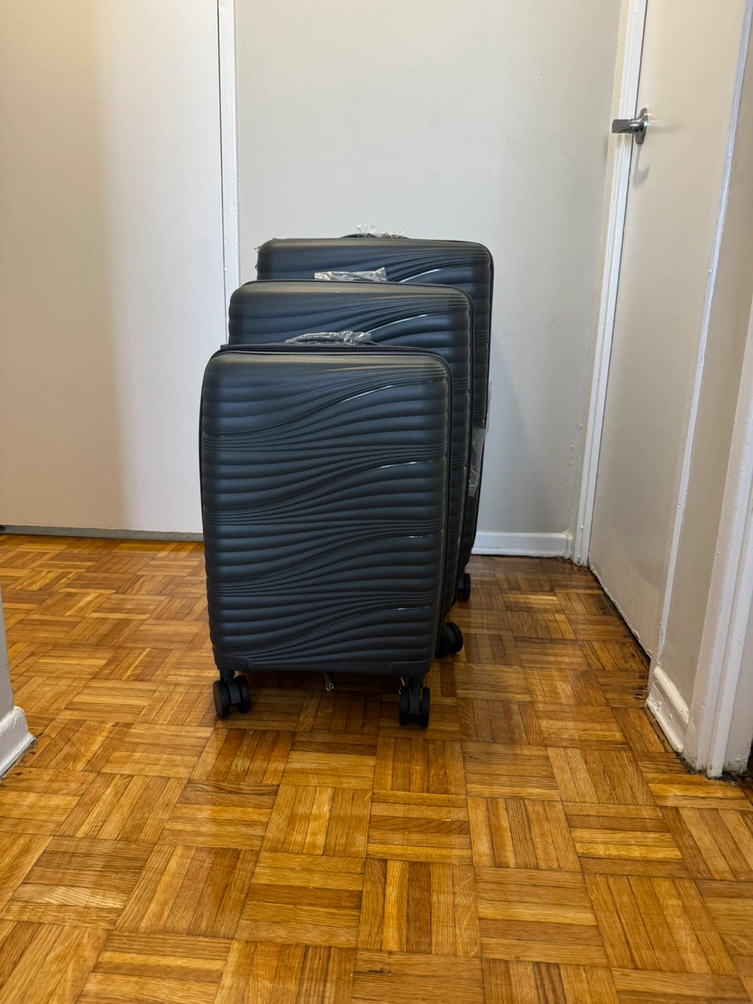 Set of 3 Grey Hardshell Spinner Luggage