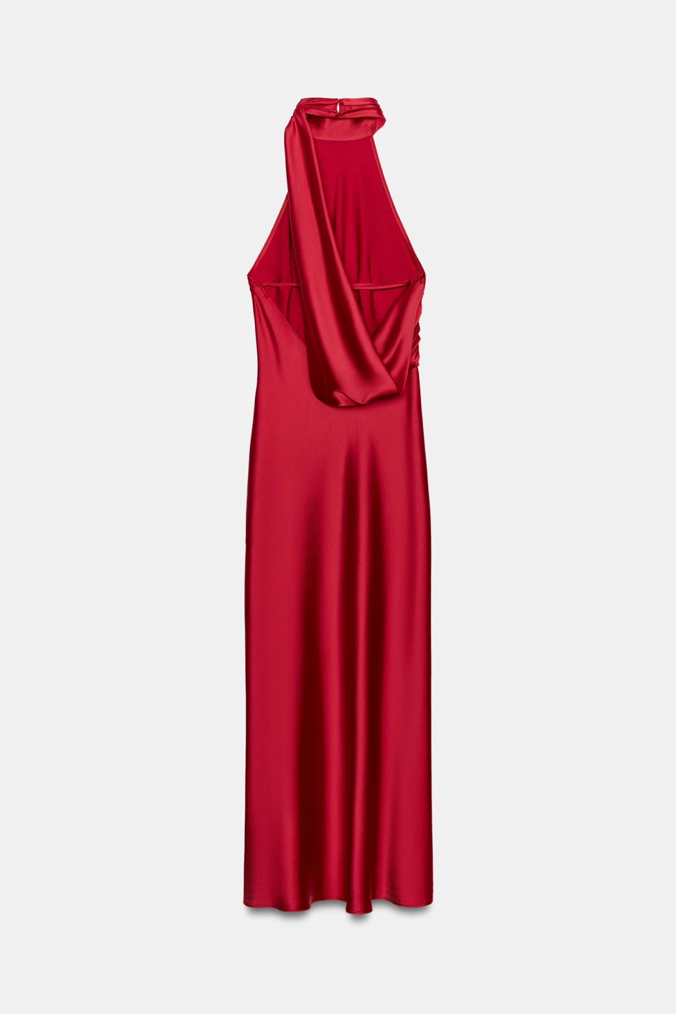 Zara Red Satin Halterneck Maxi Dress NWT XS - photo 4