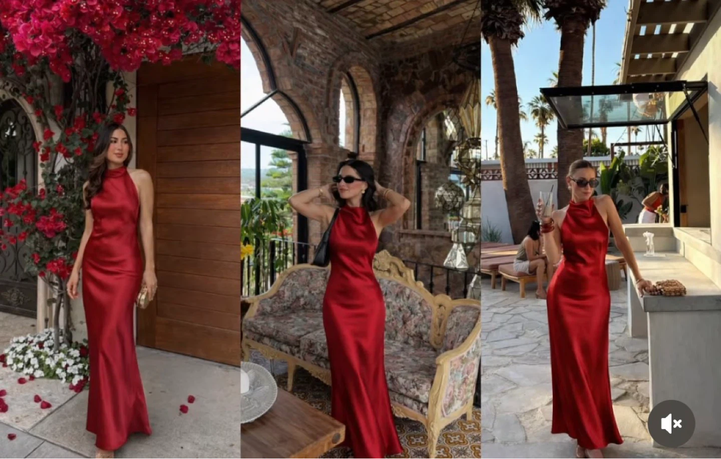 Zara Red Satin Halterneck Maxi Dress NWT XS - photo 5