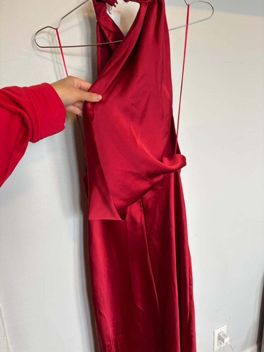 Zara Red Satin Halterneck Maxi Dress NWT XS - photo 3