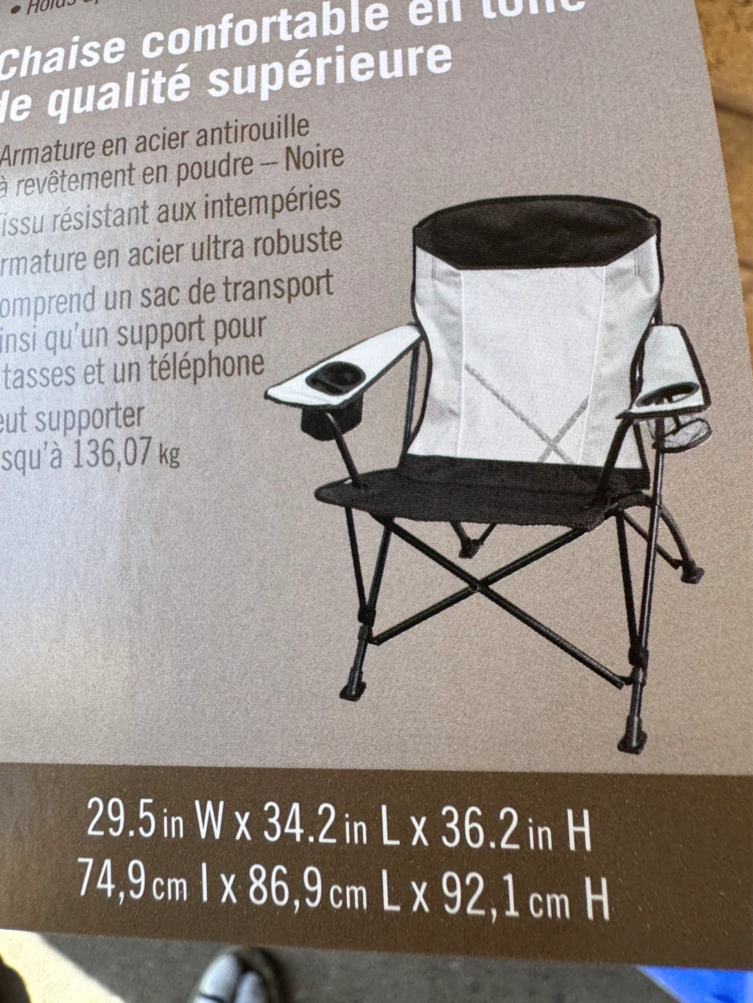 Home Depot Premium Sling Comfort Chair - Black - photo 4