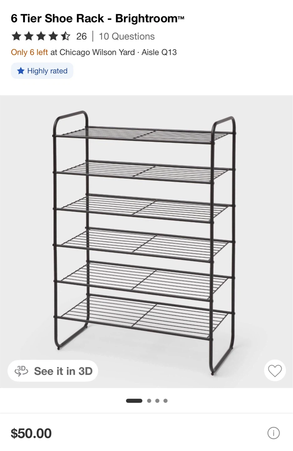 Brightroom 6 Tier Shoe Rack - photo 3