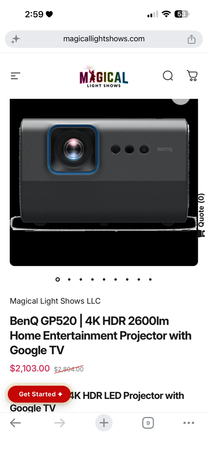 BenQ GP520 4K Smart Home Entertainment Projector with Google TV