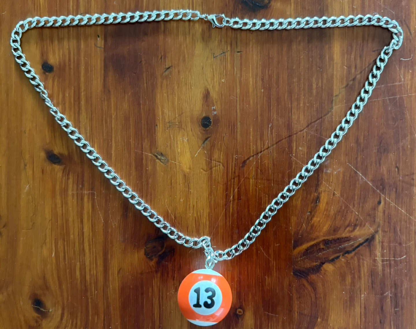 13 Pool Billiard Ball Cuban Link Stainless Steel Necklace New - photo 5