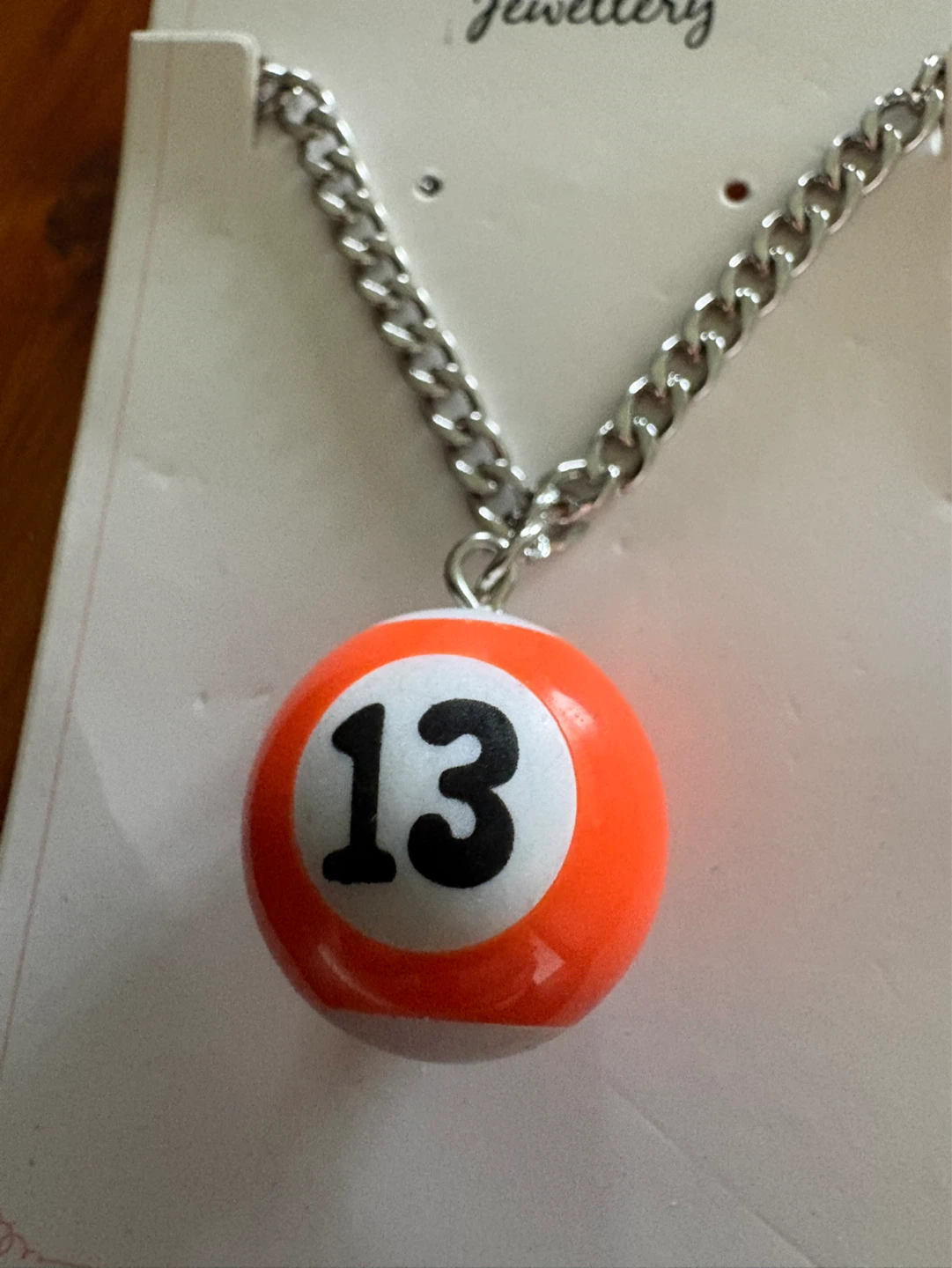13 Pool Billiard Ball Cuban Link Stainless Steel Necklace New