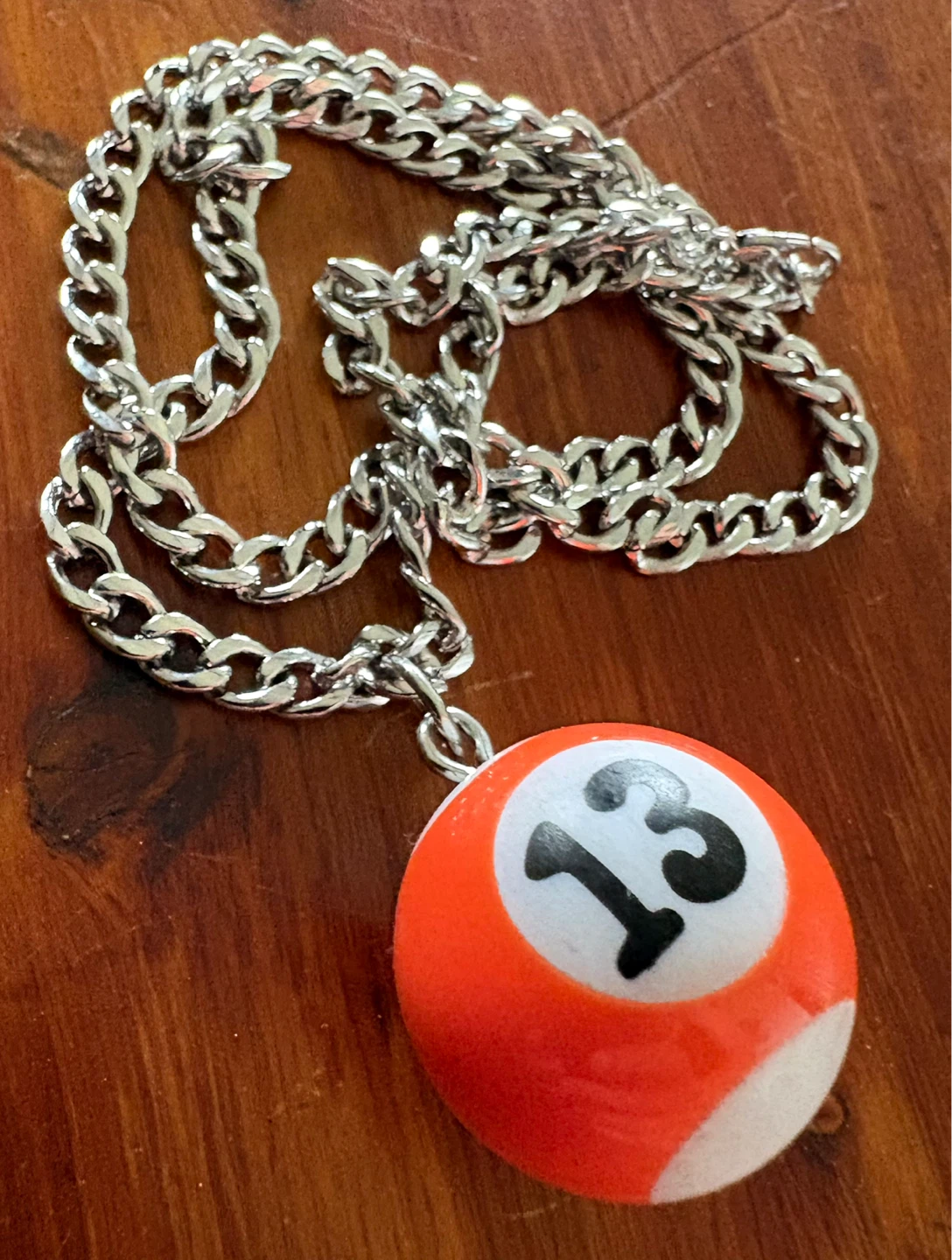 13 Pool Billiard Ball Cuban Link Stainless Steel Necklace New - photo 3