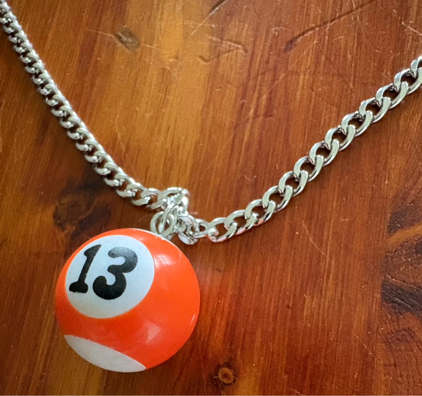 13 Pool Billiard Ball Cuban Link Stainless Steel Necklace New - photo 4